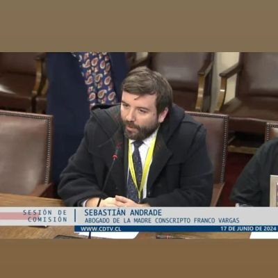 Sebastián Andrade interviniendo ante una comisión de la Cámara de Diputadas y Diputados